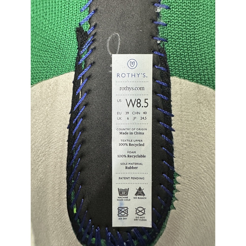 Rothys The Flat Jellybean Kelly Green Knit Round Toe Slip On Shoes 8.5 *RARE EUC - Picture 7 of 11